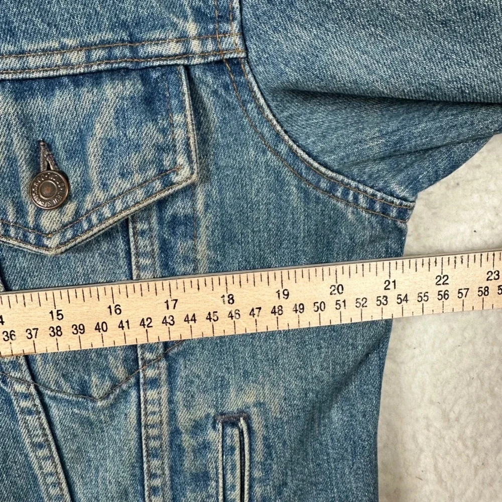 Vintage The Way Moves Band Levis Denim Trucker Jacket Men 42 L Grunge Rugged